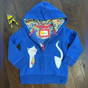 Mini Boden Blue Cat Hoodie
